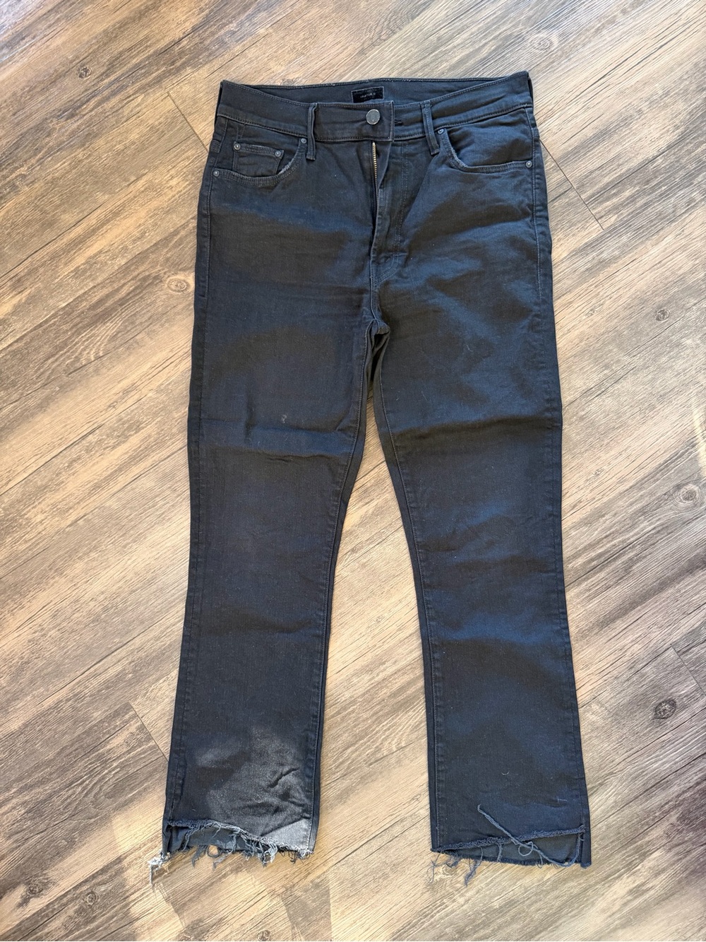 Mother women Black Raw-Hem Slim Jeans